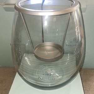 Vintage partyl glass candle holder